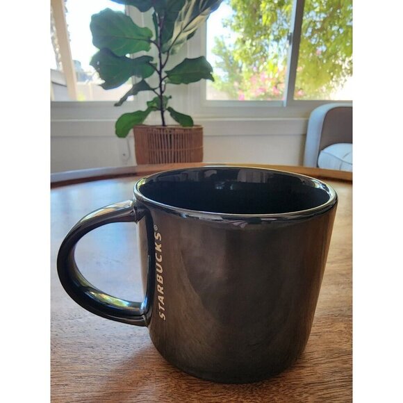 2013 Starbucks Gray Pewter Mirrored Coffee Cup Tea Mug | 14oz - Picture 1 of 5
